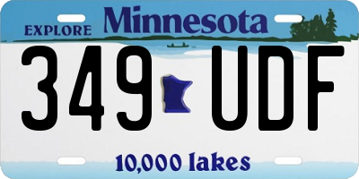 MN license plate 349UDF