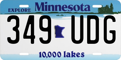 MN license plate 349UDG