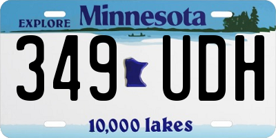 MN license plate 349UDH