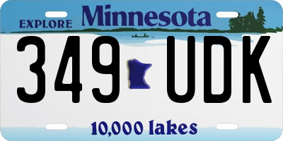 MN license plate 349UDK