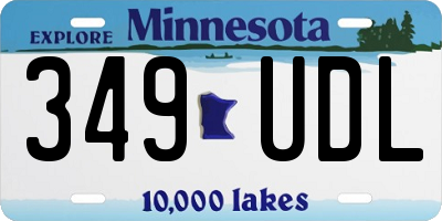 MN license plate 349UDL