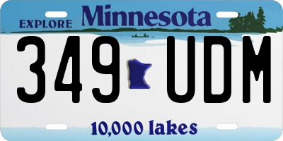 MN license plate 349UDM