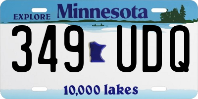 MN license plate 349UDQ