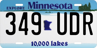 MN license plate 349UDR