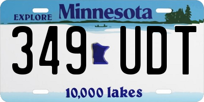 MN license plate 349UDT