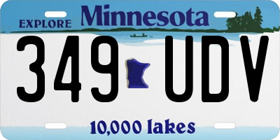 MN license plate 349UDV