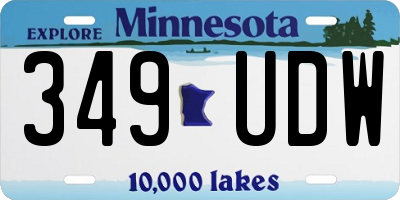 MN license plate 349UDW