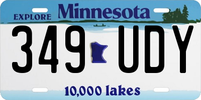 MN license plate 349UDY