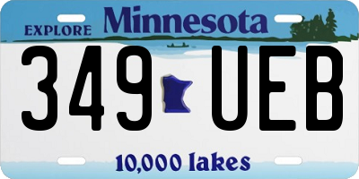 MN license plate 349UEB