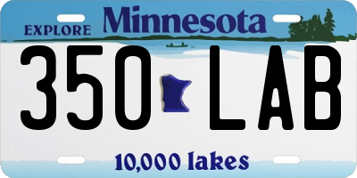 MN license plate 350LAB