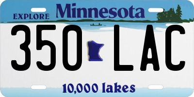 MN license plate 350LAC