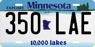 MN license plate 350LAE