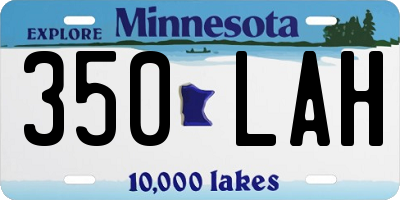 MN license plate 350LAH