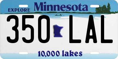 MN license plate 350LAL