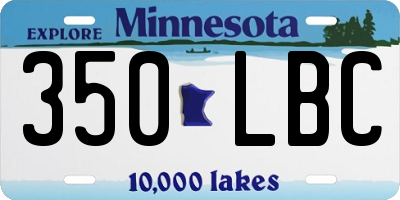 MN license plate 350LBC