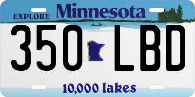 MN license plate 350LBD