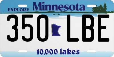 MN license plate 350LBE