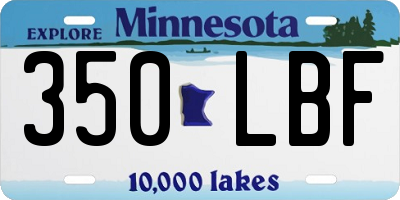 MN license plate 350LBF