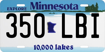 MN license plate 350LBI