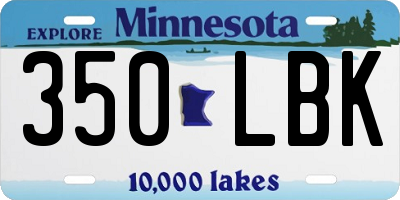 MN license plate 350LBK