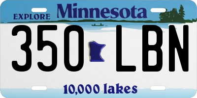 MN license plate 350LBN