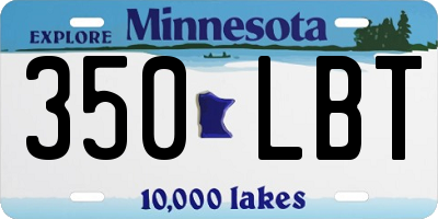 MN license plate 350LBT