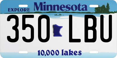 MN license plate 350LBU