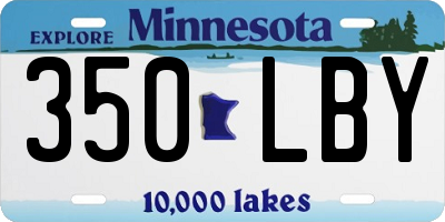 MN license plate 350LBY