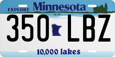 MN license plate 350LBZ