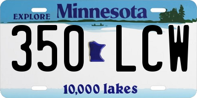 MN license plate 350LCW