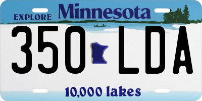 MN license plate 350LDA
