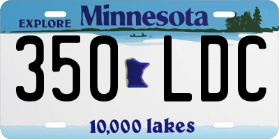 MN license plate 350LDC