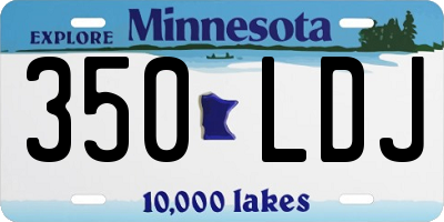 MN license plate 350LDJ