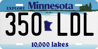 MN license plate 350LDL