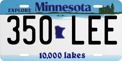 MN license plate 350LEE