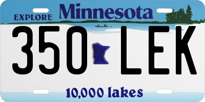 MN license plate 350LEK