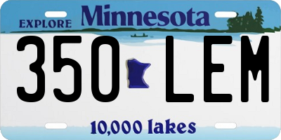 MN license plate 350LEM