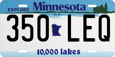 MN license plate 350LEQ