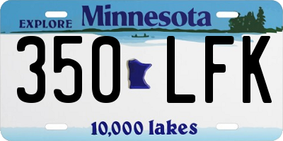 MN license plate 350LFK
