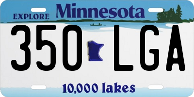 MN license plate 350LGA