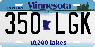 MN license plate 350LGK