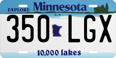 MN license plate 350LGX