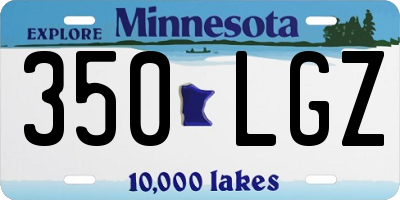 MN license plate 350LGZ
