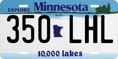 MN license plate 350LHL