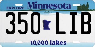 MN license plate 350LIB