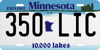 MN license plate 350LIC