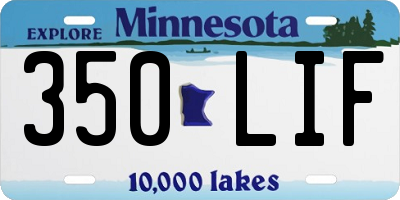 MN license plate 350LIF