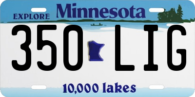 MN license plate 350LIG
