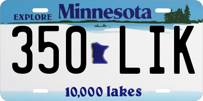 MN license plate 350LIK