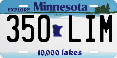 MN license plate 350LIM